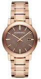 Burberry The City Light Brown Dial Rose Gold Steel Strap Watch for Women - BU9005