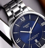 Tissot Chemin Des Tourelles Powermatic 80 Blue Dial Silver Steel Strap Watch for Men - T099.407.11.048.00