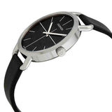 Calvin Klein Even Black Dial Black Leather Strap Watch for Women  - K7B231CZ