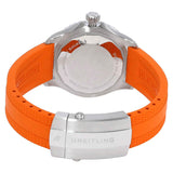 Breitling Superocean Automatic 36 Orange Dial Orange Rubber Strap Watch for Men - A17377211O1S1