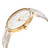 Michael Kors Pyper Quartz Silver Dial White Leather Strap Watch For Women - MK2858