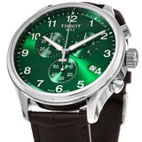 Tissot Chrono XL Chronograph Classic Green Dial Brown Leather Strap Watch For Men - T116.617.16.091.00