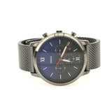 Fossil Neutra Chronograph Blue Dial Silver Mesh Bracelet Watch for Men - FS5383