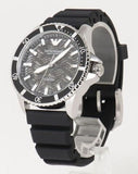 Emporio Armani Meccanico Automatic Black Dial Black Silicone Strap Watch For Men - AR60062