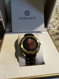 Versace Shadov Quartz Red Dial Red Leather Strap Watch for Women - VEBM00918