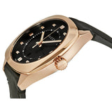 Gucci GG2570 Quartz Black Dial Black Leather Strap Watch For Women - YA142407