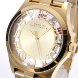 Marc Jacobs Henry Gold Skeleton Dial Gold Stainless Steel Strap Watch for Women - MBM3263