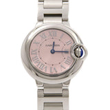 Cartier Ballon Bleu de Cartier Pink Dial Silver Steel Strap Watch for Women - W6920038