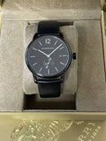 Burberry The Classic Black Dial Black Leather Strap Watch for Men - BU10003