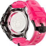 Versace Icon Active Chronograph Quartz Black Dial Pink Rubber Strap Watch For Men - VEZ700221