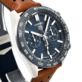 Tag Heuer Carrera Automatic Chronograph Blue Dial Brown Leather Strap Watch for Men - CBN2A1A.FC6537