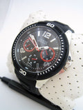 Guess Tread Black Dial Black Rubber Strap Watch for Men - W0967G1