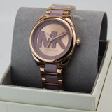 Michael Kors Janelle Three Hand Rose Gold Dial Two Tone Steel Strap Watch For Women - MK7135