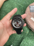 Guess Legacy Black Dial Black Rubber Strap Watch For Men - W1048G2