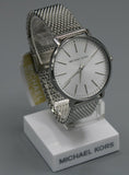 Michael Kors Pyper Quartz White Dial Silver Mesh Strap Watch for Women - MK4338