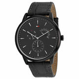 Tommy Hilfiger Brad Chronograph Quartz Grey Dial Grey Leather Strap Watch For Men - 1710388