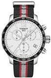 Tissot Quickster Chronograph NBA Toronto Raptors White Dial Two Tone NATO Strap Watch for Men - T095.417.17.037.16