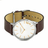 Coach Perry White Dial Brown Leather Strap Watch for Women - 14503154