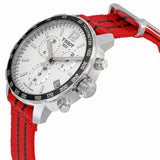 Tissot Quickster Chronograph NBA Chicago Bulls White Dial Red NATO Strap Watch For Men - T095.417.17.037.04