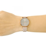 Emporio Armani Gianni T Bar Gunmetal Dial Beige Leather Strap Watch For Women - AR1681