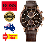 Hugo Boss Rafale Chronograph Brown Dial Brown Leather Strap Watch For Men - 1513392