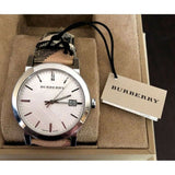 Burberry The City Silver Dial Brown Leather Strap Watch for Women - BU9025