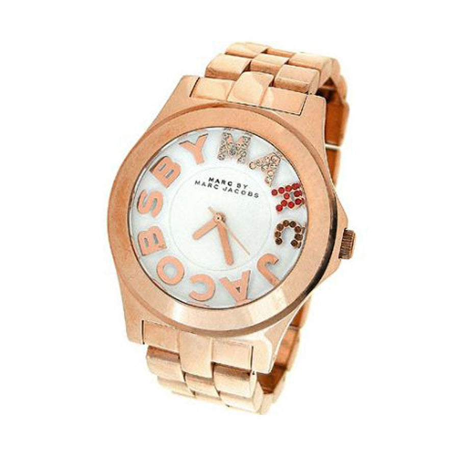 Marc Jacobs Rivera White Dial Rose Gold Steel Strap Watch for Women - MBM3138