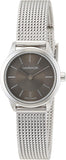 Calvin Klein Minimal Grey Dial Silver Mesh Bracelet Watch for Women - K3M23124