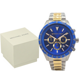 Michael Kors Layton Chronograph Blue Dial Two Tone Steel Strap Watch For Men - MK8825