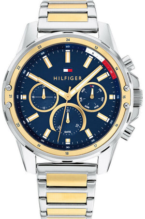 Tommy Hilfiger Mason Chronograph Blue Dial Two Tone Steel Strap Watch For Men - 1791937