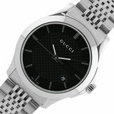 Gucci G Timeless Black Dial Silver Steel Strap Watch For Men - YA126402