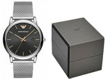 Emporio Armani Luigi Analog Black Dial Silver Mesh Bracelet Watch For Men - AR11272