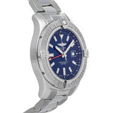 Breitling Avenger Automatic GMT 45 Blue Dial Silver Steel Strap Watch for Men - A32395101C1A1