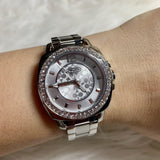 Coach Mini Boyfriend Diamonds Silver Dial Silver Steel Strap Watch for Women - 14501699