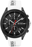 Hugo Boss Velocity Black Dial White Rubber Strap Watch for Men - 1513718