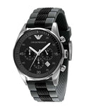 Emporio Armani Sportivo Black Dial Two Tone Ceramic Bracelet Watch For Men - AR5866