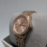 Michael Kors Ritz Chronograph Rose Gold Dial Rose Gold Steel Strap Watch For Women - MK7223