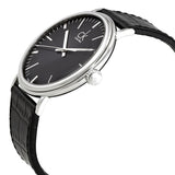 Calvin Klein Surround Black Dial Black Leather Strap Watch for Men - K3W211C1