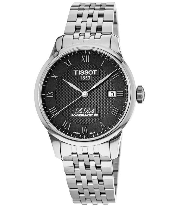 Tissot Le Locle Powermatic 80 Black Dial Silver Steel Strap Watch For Men - T006.407.11.053.00