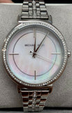 Michael Kors Cinthia White Mother of Pearl Dial Silver Steel Strap Watch for Women for Women - MK3641