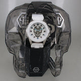 Philipp Plein The Skull White Dial White Silicone Strap Watch for Men - PWAAA1521