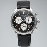 Movado Heritage Chronograph Black Dial Black Leather Strap Watch for Men - 3650005