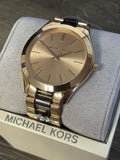 Michael Kors Runway Rose Gold Dial Two Tone Steel Strap Watch for Women - MK4301