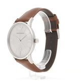 Emporio Armani Renato Quartz Silver Dial Brown Leather Strap Watch For Men - AR11185