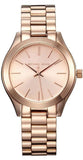 Michael Kors Mini Slim Runway Chronograph Quartz Rose Gold Dial Rose Gold Steel Strap Watch For Women - MK3205