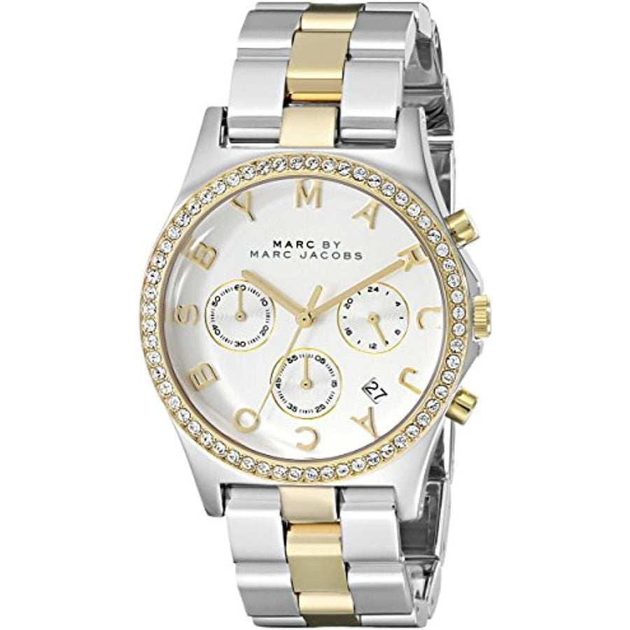 Marc Jacobs Henry Chronograph Silver Dial Two Tone Steel Strap Watch for Women - MBM3197