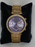 Michael Kors Parker Purple Dial Rose Gold Steel Strap Watch for Women - MK6169