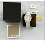 Michael Kors Runway White Ceramic Dial White Steel Strap Watch for Women - MK5161