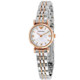 Emporio Armani Mother of Pearl Dial Two Tone Steel Strap Watch For Women - AR1689