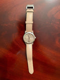 Burberry The City Beige Dial Beige Leather Strap Watch for Women - BU9107